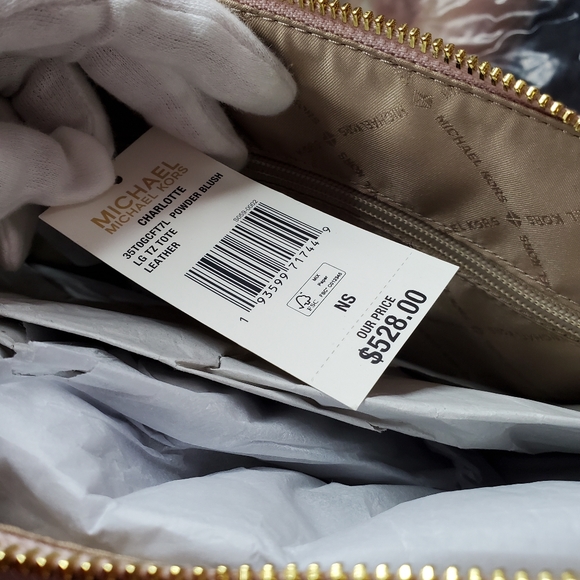 NWT Michael Kors Charlotte Tote Bag - Large Powder Blush - Picture 7 of 11